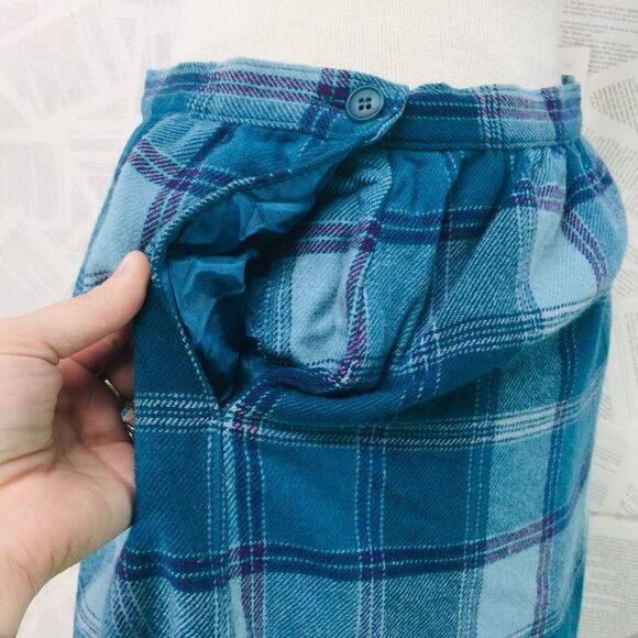 Vintage Pendelton Wool A-Line Teal Plaid 16 - Picture 3 of 7